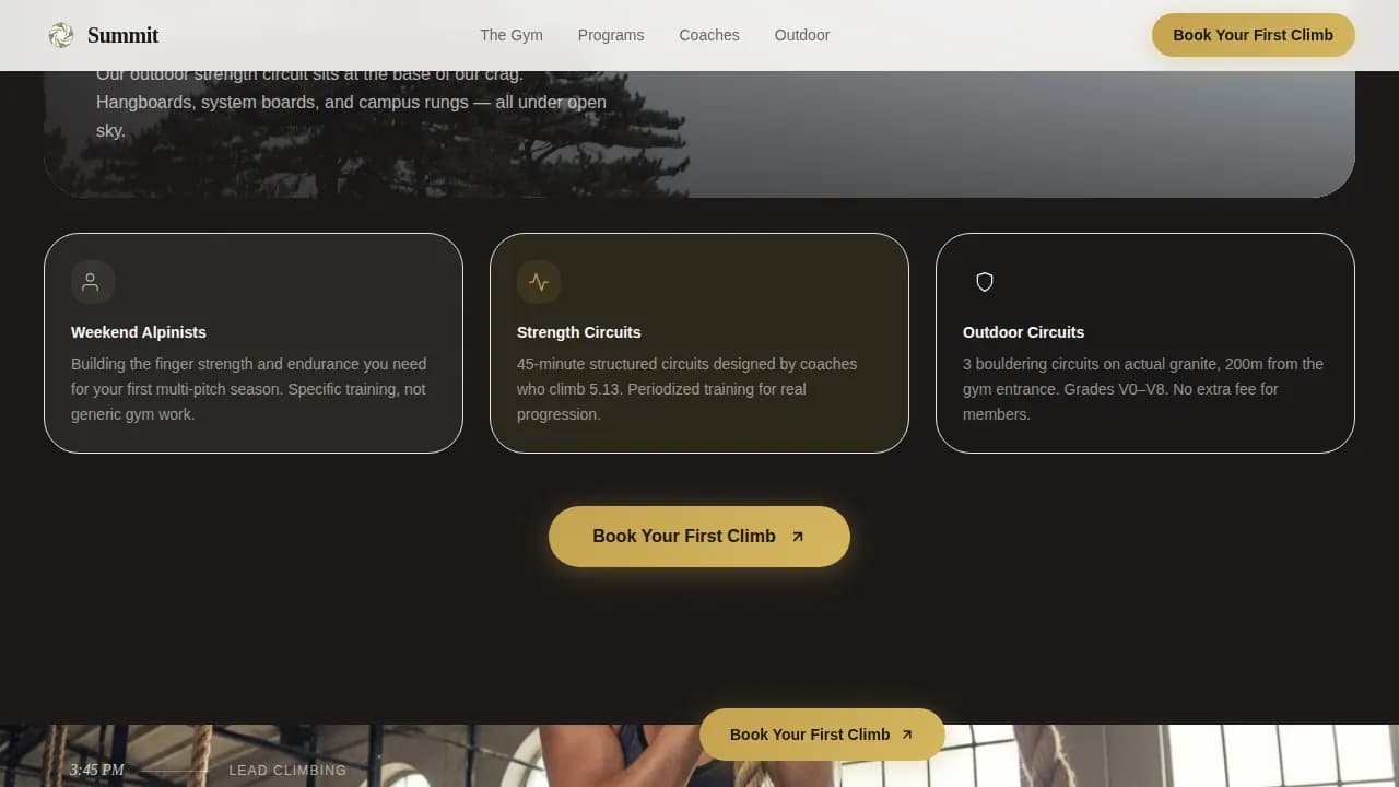 Peak — Adventure Climbing Experience Landing Page Template