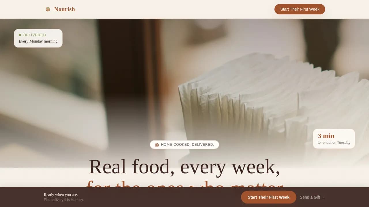Vitality — Premium Senior Meals Landing Page Template