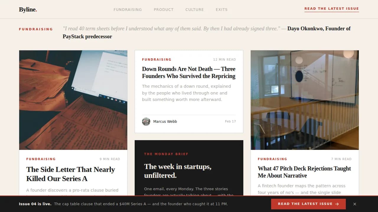 Chronicle — Dynamic Startup Insights Landing Page Template