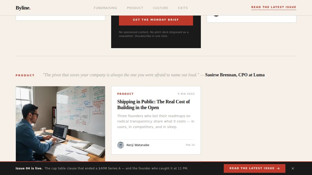 Chronicle — Dynamic Startup Insights Landing Page Template
