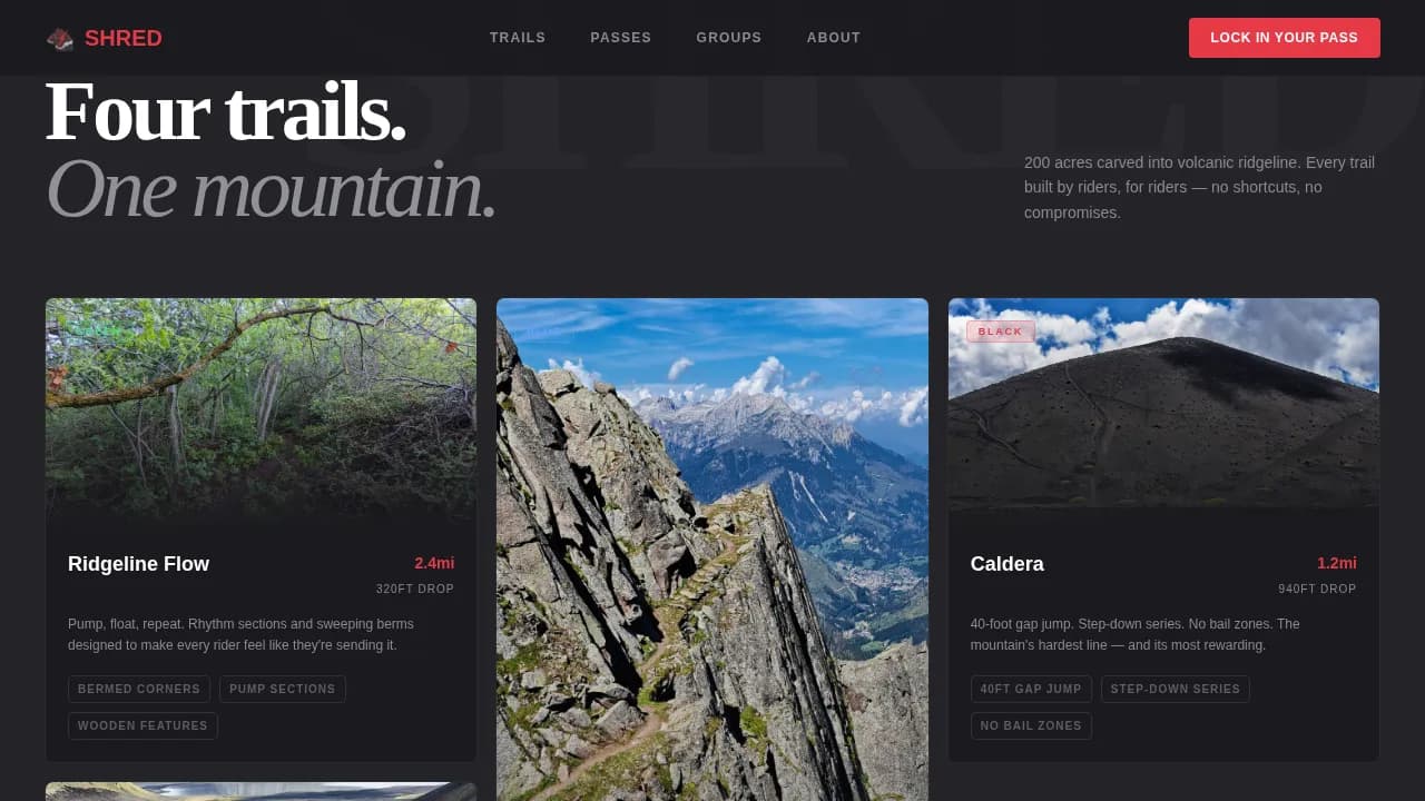 Velocity — Adrenaline Mountain Biking Landing Page Template