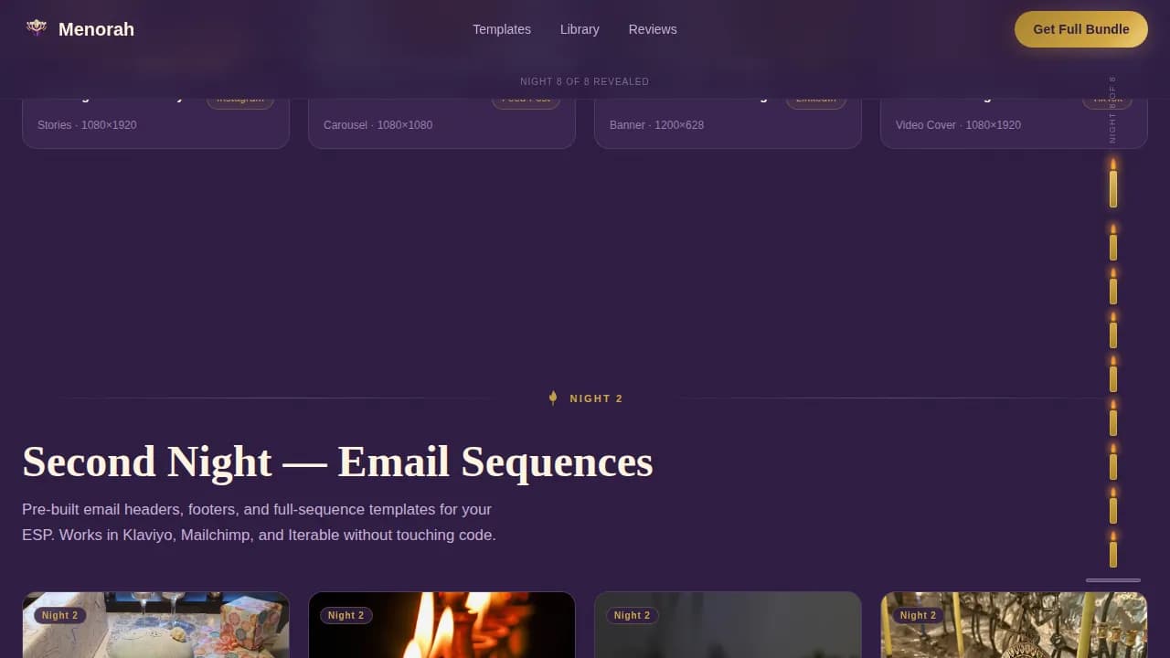 Radiance — Seasonal Hanukkah Campaigns Landing Page Template