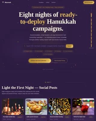 Radiance — Seasonal Hanukkah Campaigns Landing Page Template