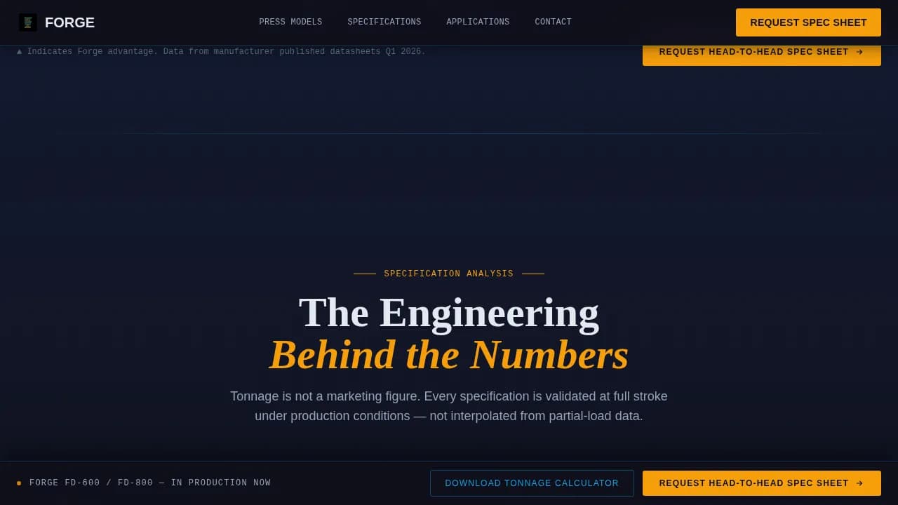 Fabricate — Industrial Stamping Tools Landing Page Template