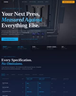 Fabricate — Industrial Stamping Tools Landing Page Template