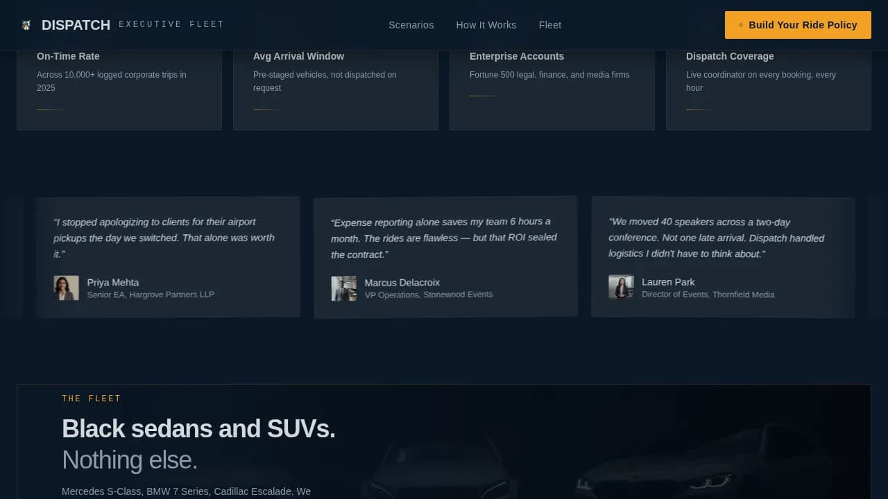 Transit — Premium Car Service Landing Page Template