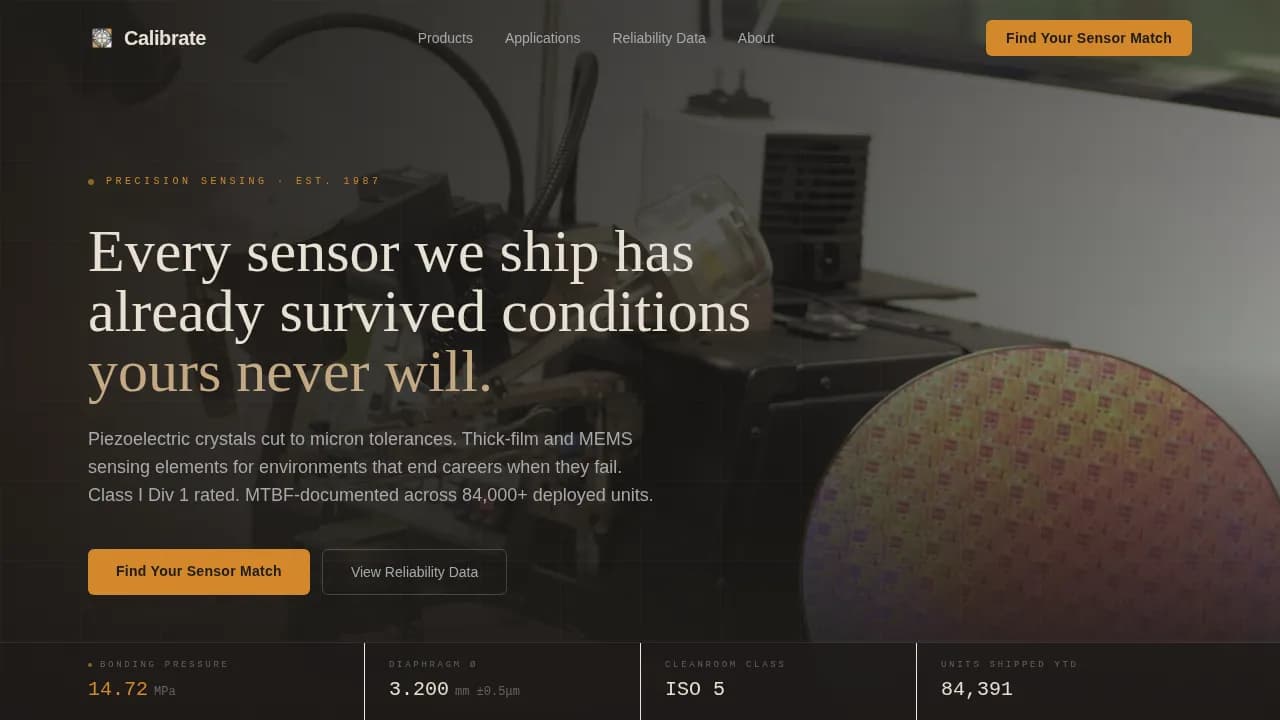 Precision — Smart Sensor Manufacturer Landing Page Template