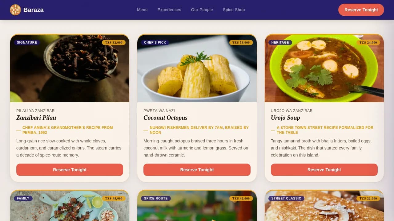 Spice — Luxury Fusion Restaurant Landing Page Template
