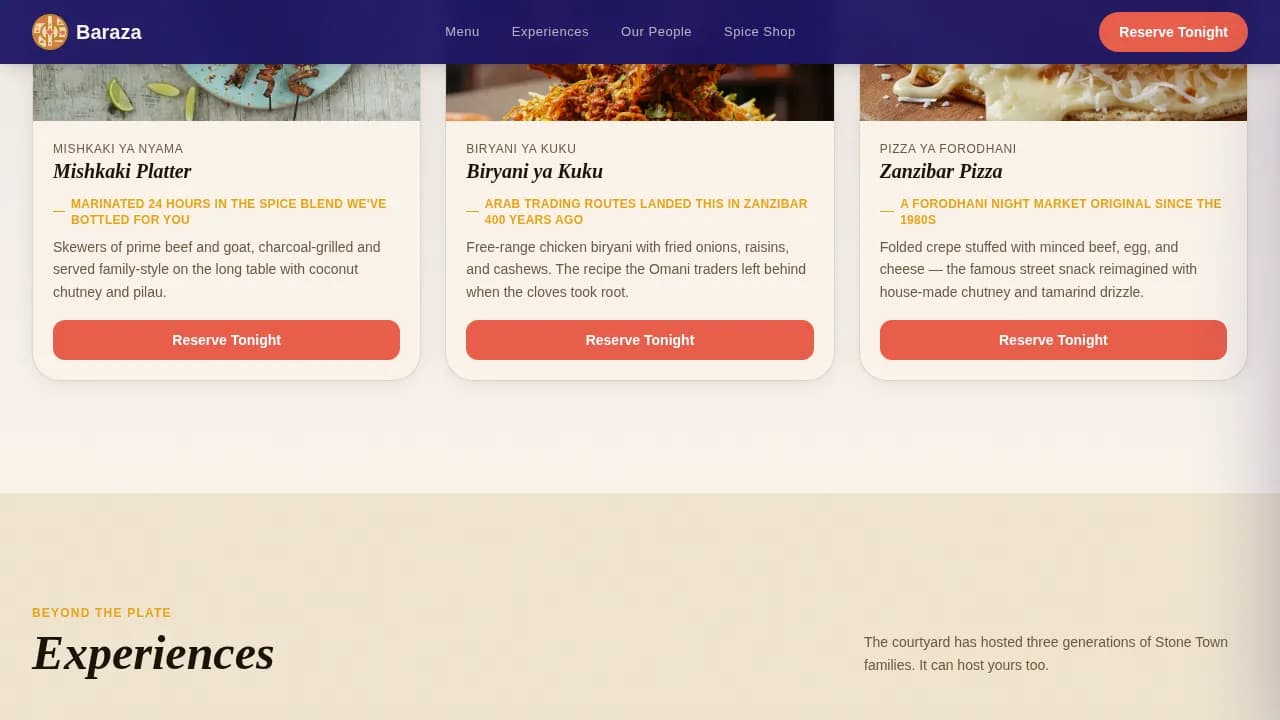 Spice — Luxury Fusion Restaurant Landing Page Template