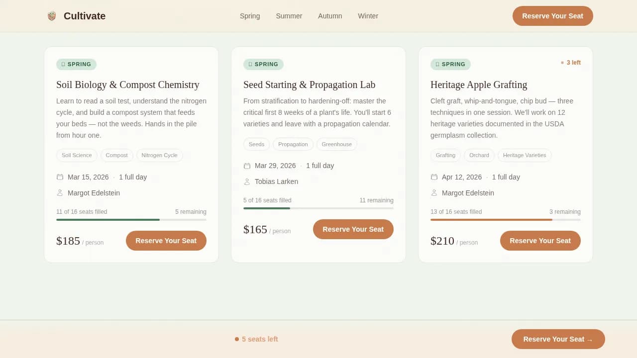 Harvest — Expert Ag Training Landing Page Template
