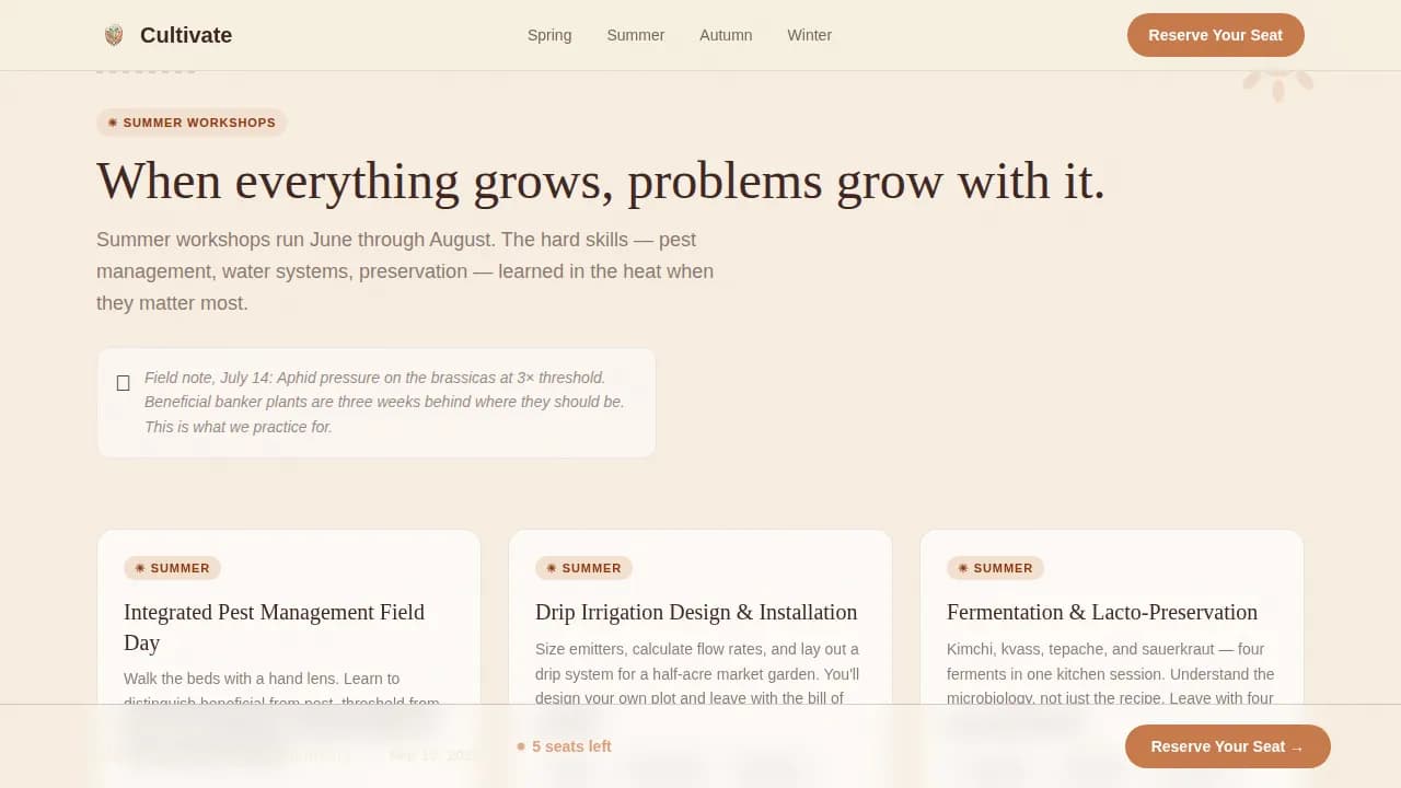 Harvest — Expert Ag Training Landing Page Template