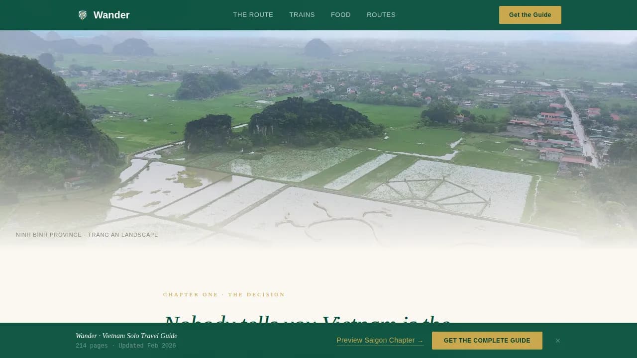 Journey — Backpacker Vietnam Guide Landing Page Template