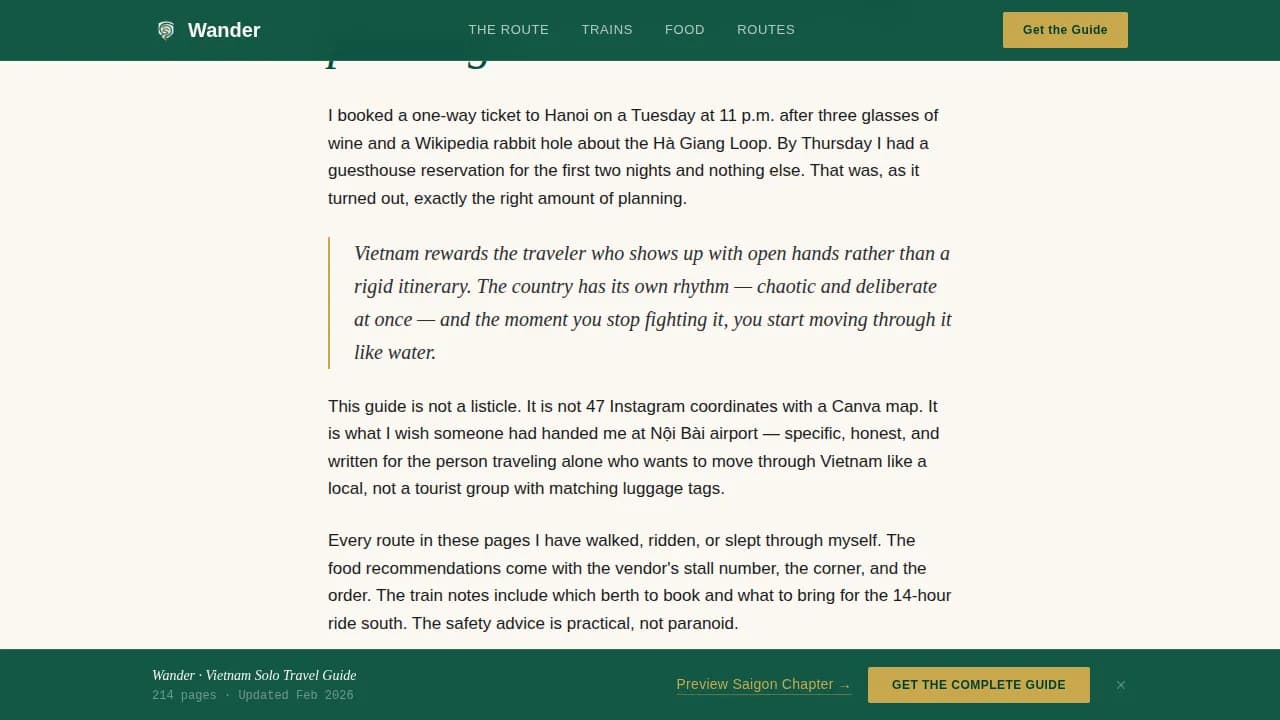 Journey — Backpacker Vietnam Guide Landing Page Template