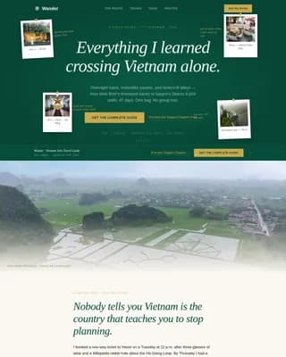 Journey — Backpacker Vietnam Guide Landing Page Template
