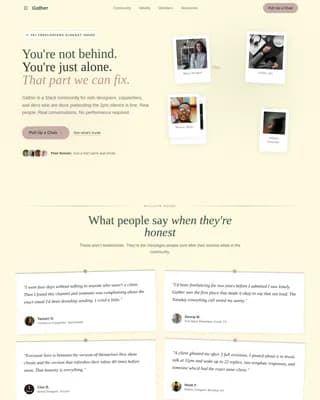 Gather - Warm Freelancer Community Landing Page Template