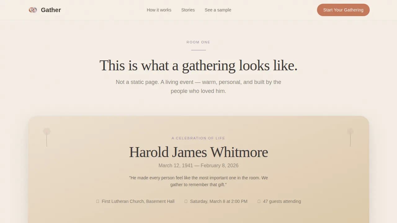 Tribute — Dignified Memorial Booking Landing Page Template