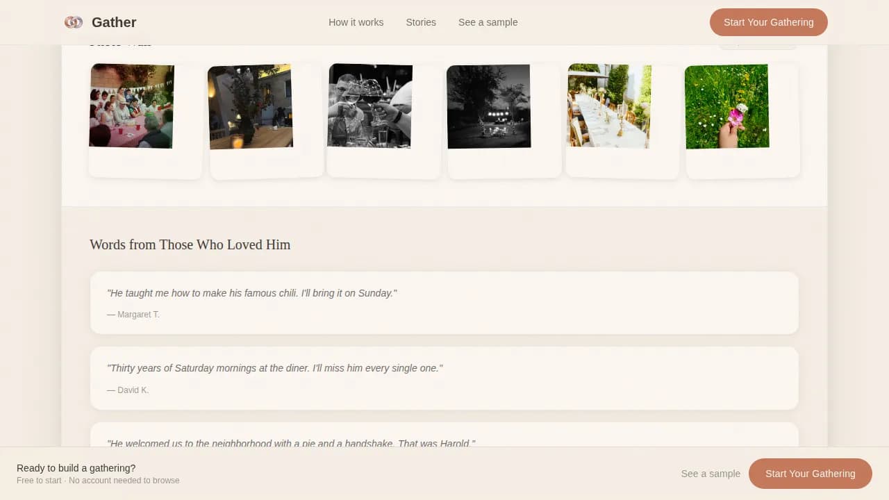 Tribute — Dignified Memorial Booking Landing Page Template