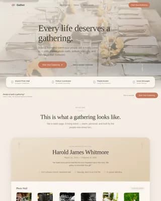Tribute — Dignified Memorial Booking Landing Page Template