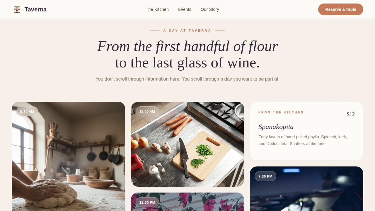 Mezze — Rustic Mediterranean Dining Landing Page Template