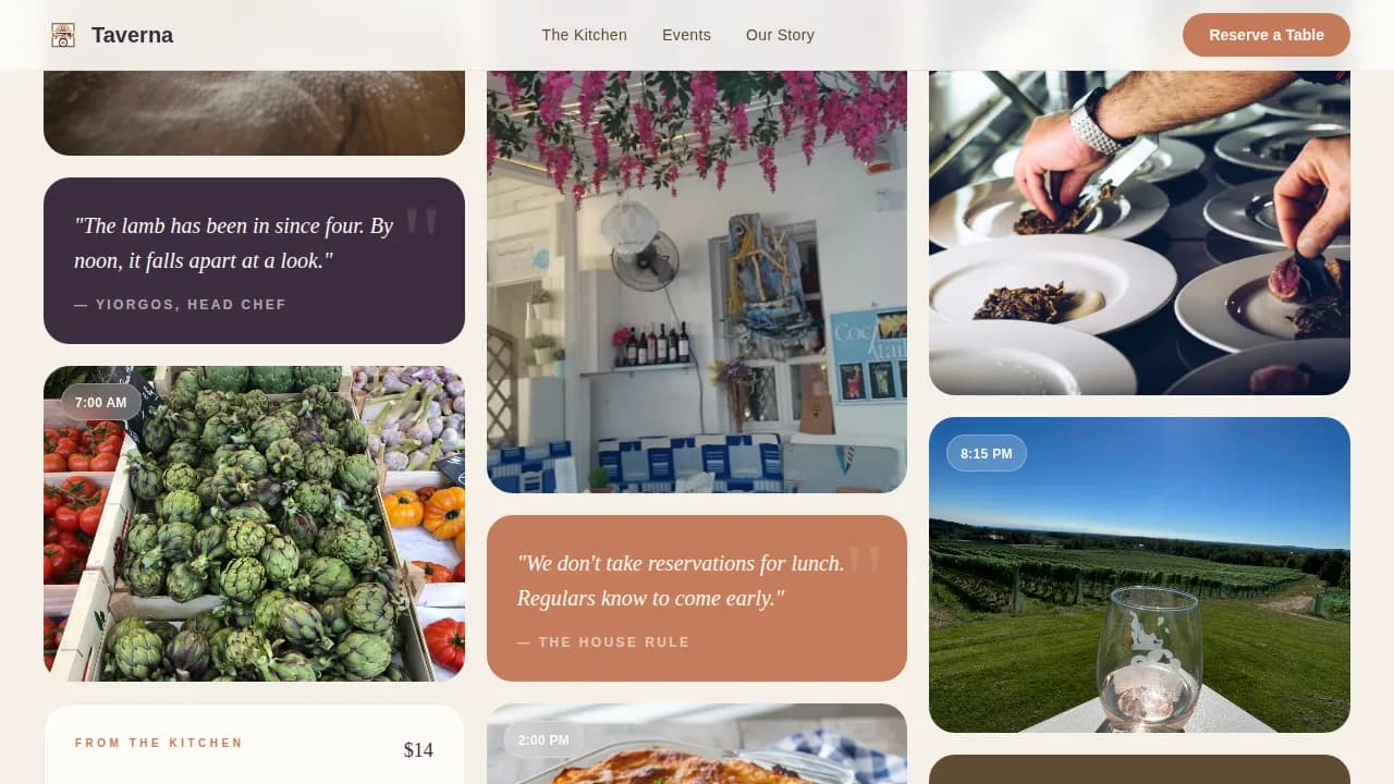 Mezze — Rustic Mediterranean Dining Landing Page Template