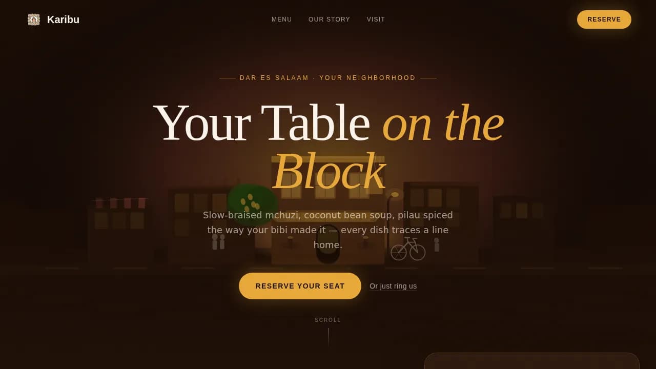 Jambo — Refined East African Cuisine Landing Page Template