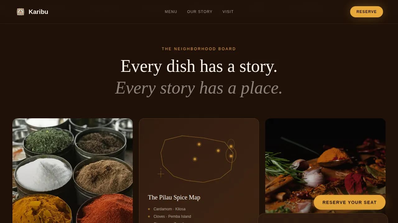 Jambo — Refined East African Cuisine Landing Page Template