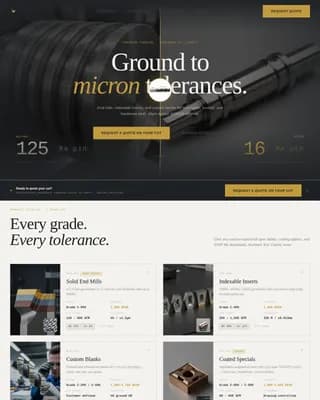 Carbide - Precision Tooling Manufacturer Landing Page Template