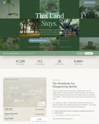 Steward - Trusted Land Conservation Landing Page Template