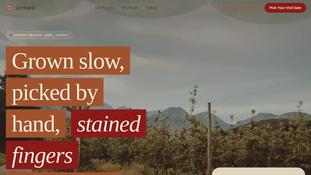 Harvest — Sustainable Fruit Farm Landing Page Template