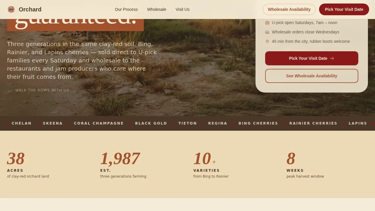 Harvest — Sustainable Fruit Farm Landing Page Template