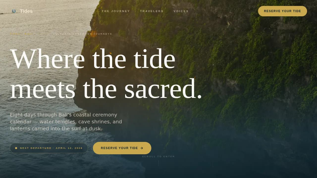 Voyage — Immersive Tropical Adventure Landing Page Template