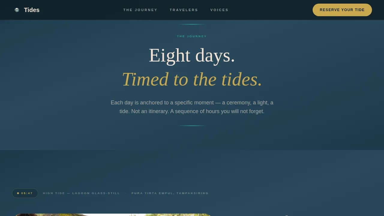 Voyage — Immersive Tropical Adventure Landing Page Template