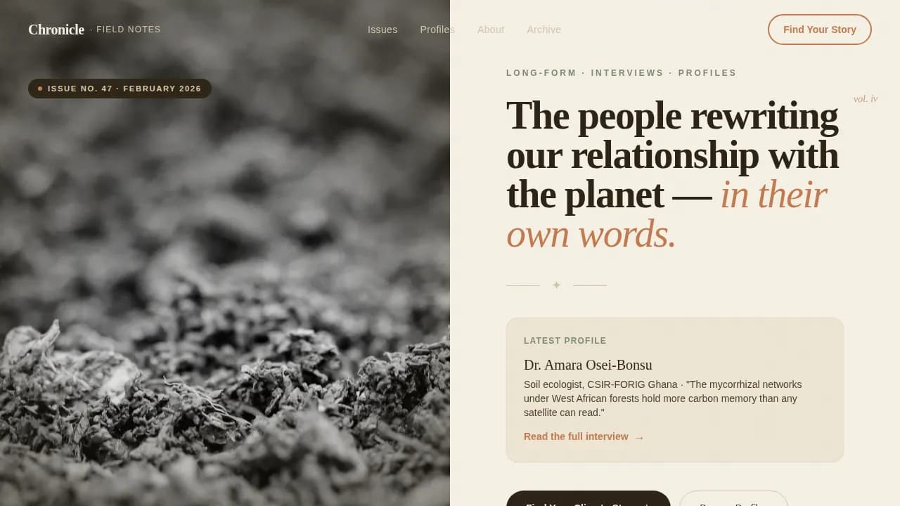 Journal — Compelling Environmental Newsletter Landing Page Template