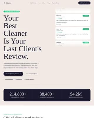 Testify — Verified Housekeeper Testimonials Landing Page Template