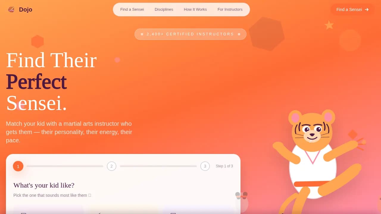Sensei — Curated Martial Arts Guide Landing Page Template
