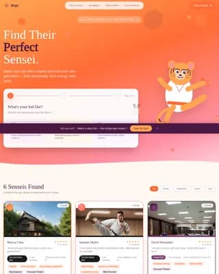 Sensei — Curated Martial Arts Guide Landing Page Template