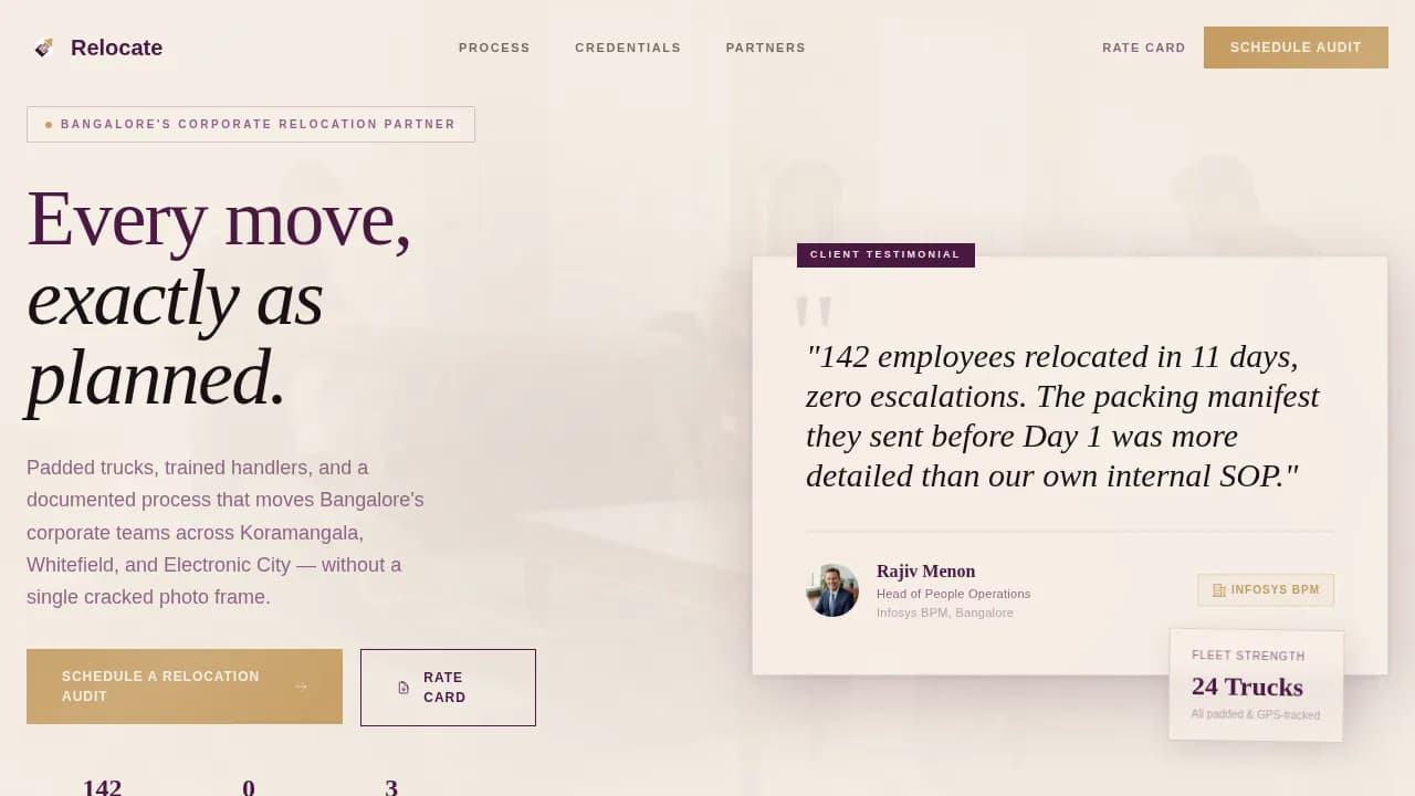 Transition — Seamless Corporate Moving Landing Page Template