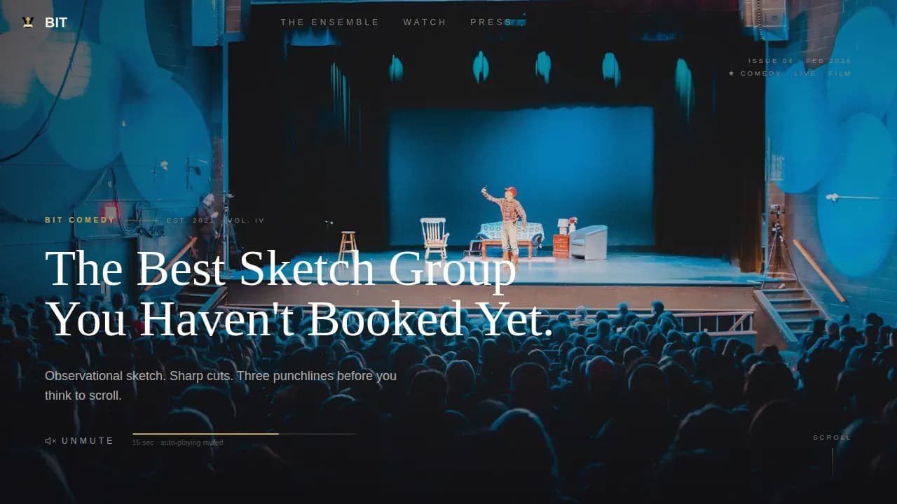 Punchline — Hilarious Comedy Ensemble Landing Page Template