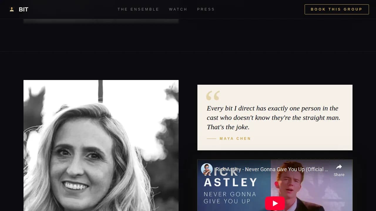 Punchline — Hilarious Comedy Ensemble Landing Page Template