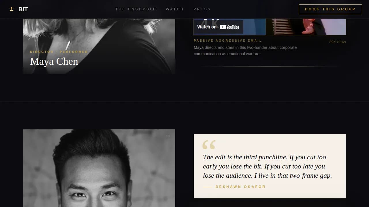 Punchline — Hilarious Comedy Ensemble Landing Page Template