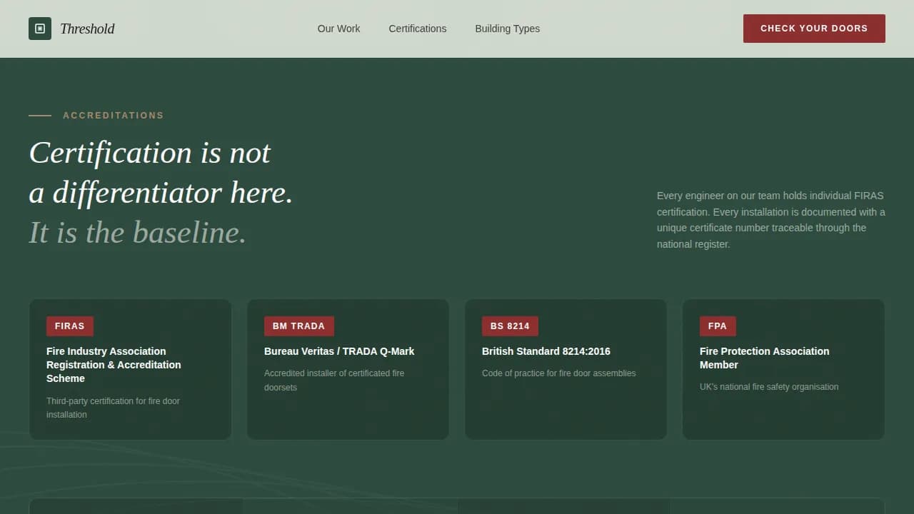 Certify — Verified Safety Standards Landing Page Template