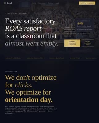 Enroll - High-Converting Education PPC Agency Landing Page Template
