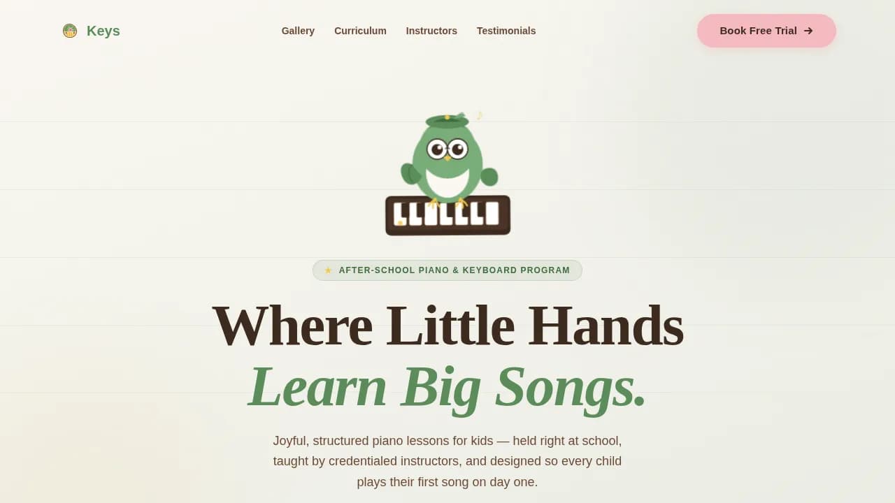 Melody — Premier Music Instruction Landing Page Template