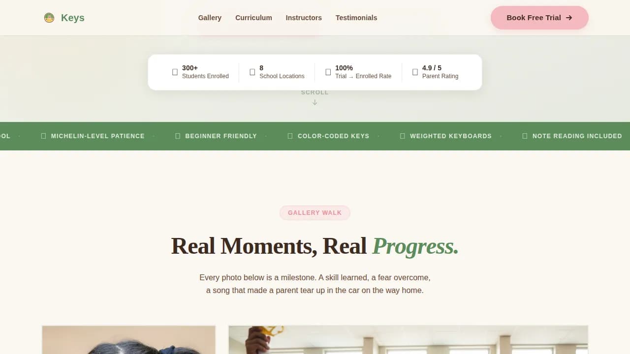 Melody — Premier Music Instruction Landing Page Template