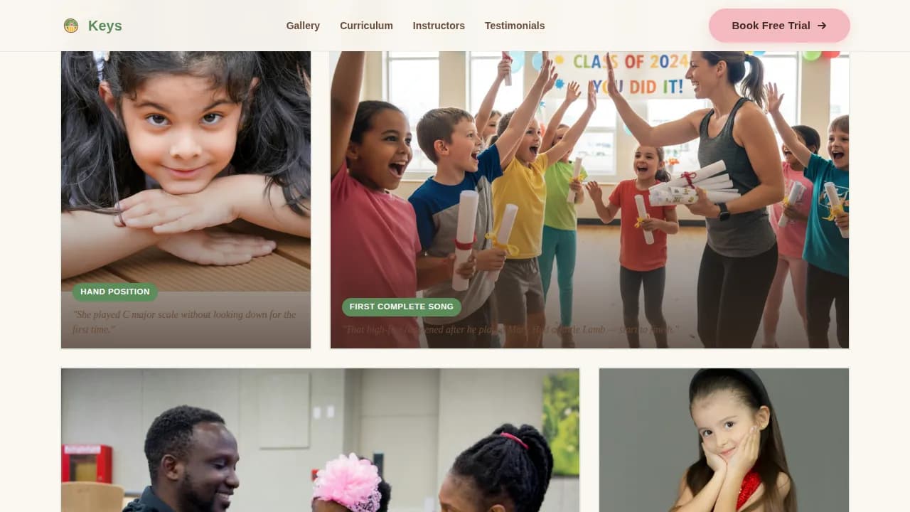 Melody — Premier Music Instruction Landing Page Template