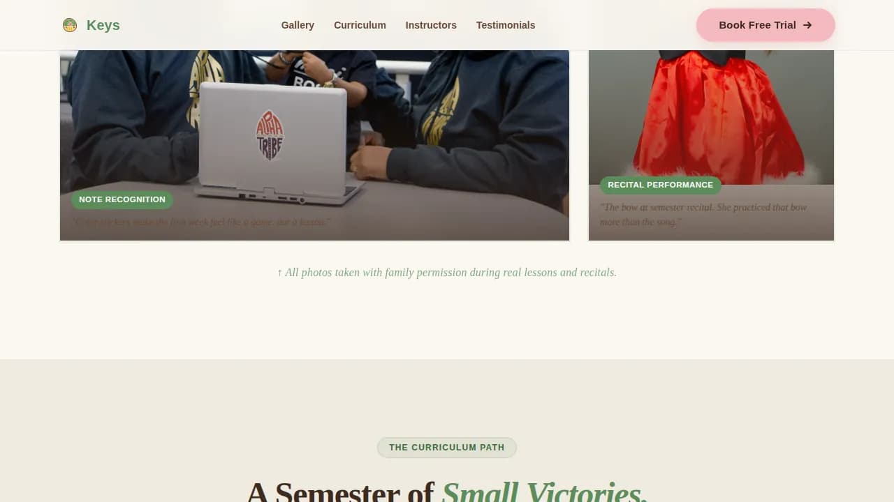 Melody — Premier Music Instruction Landing Page Template