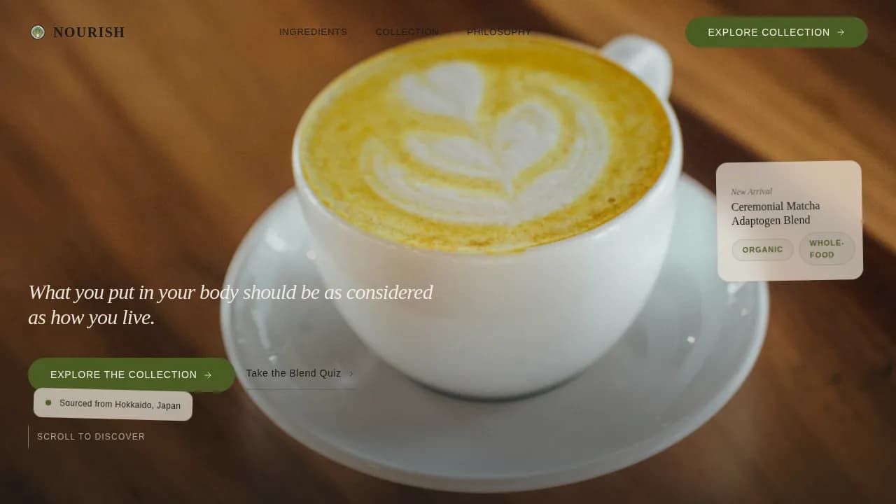 Vitality — Premium Wellness Nutrition Landing Page Template