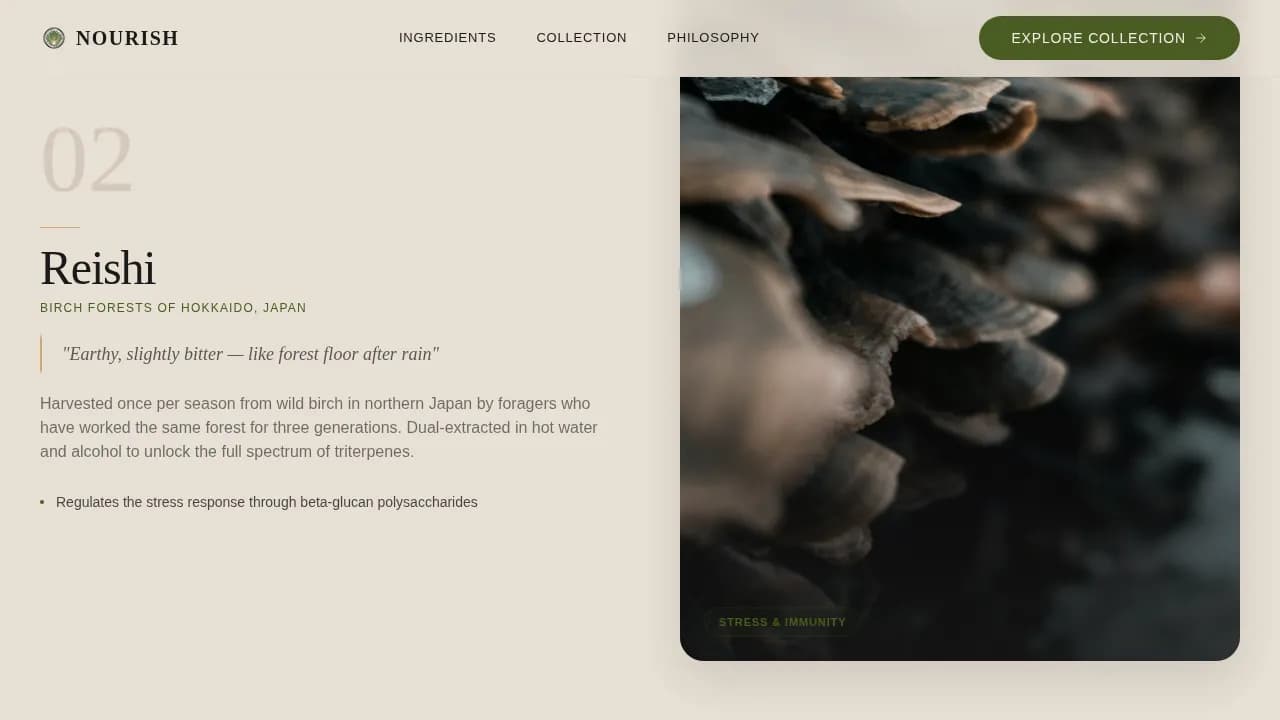 Vitality — Premium Wellness Nutrition Landing Page Template