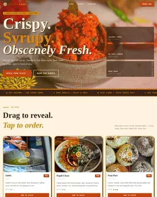 Local Regional & Specialty Restaurant Professional Website Template