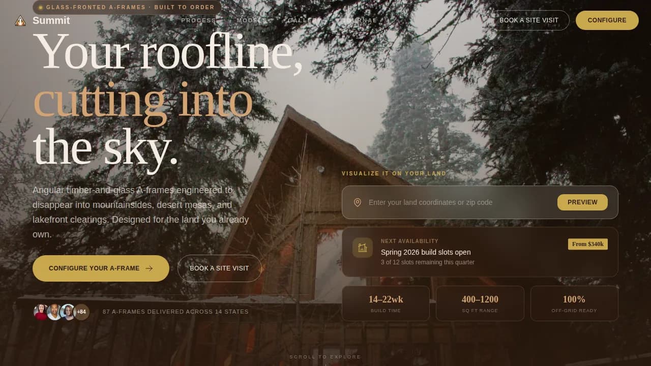 Elevate — Premium Custom Home Design Landing Page Template